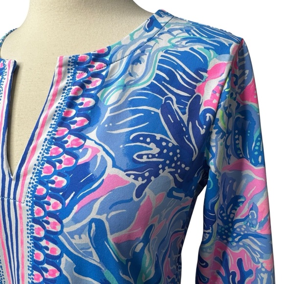 Lilly Pulitzer UPF 50+ Nadine Dress Chilly Lilly Saltwater Blue M - Picture 6 of 13